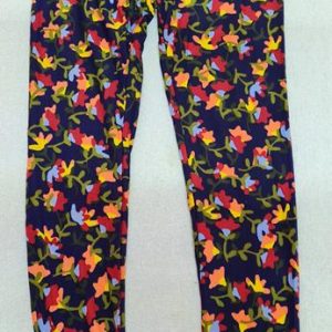 Navy Blue with Flowers Leggings L108